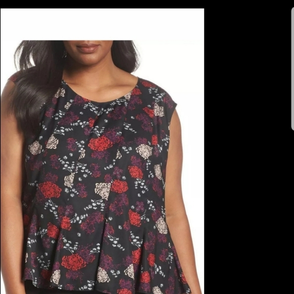 Sejour Romantic Spring Office Floral Pleated Top Blouse size 1X NWT - Picture 6 of 6